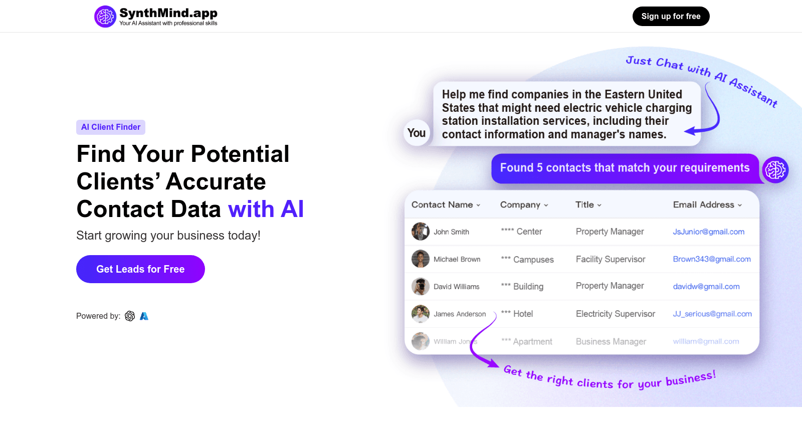 SynthMind의 AI 클라이언트 찾기